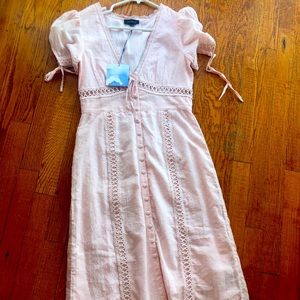 Pink button-down dress — perfect for Easter! NWT